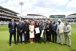 Scarborough College deliver the cricket Unity Statement at Lord's